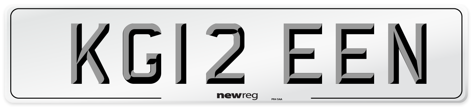 KG12 EEN Number Plate from New Reg
